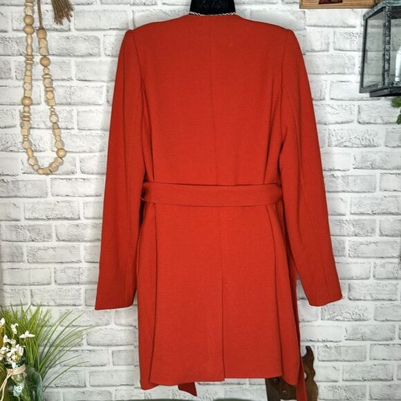 The Limited Burnt Orange Knit Long Jacket Coat Size Small - Picture 7 of 9